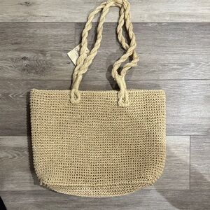 Cherokee Brand Beige Woven Tote Bag
